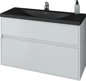 Drop Instinct 100 White/Black - Βάση Επίπλου Με Μαύρο Νιπτήρα (100x46)