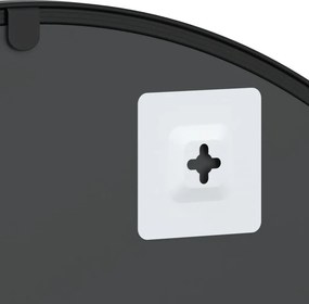 vidaXL Καθρέφτης Τοίχου Αψίδα Μαύρος 60 x 90 εκ. από Σίδερο