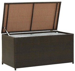vidaXL Κουτί Αποθήκευσης Κήπου Καφέ 100x50x50 εκ. από Συνθετικό Ρατάν
