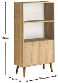 Βιβλιοθήκη μελαμίνης Cube Megapap χρώμα oak 60x24x110εκ.