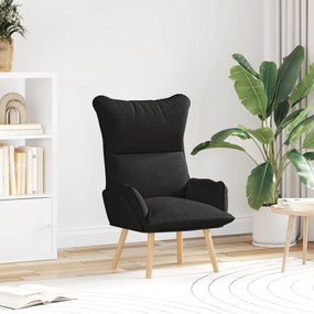 vidaXL Χαλαρωτική Πολυθρόνα Μαύρη Ταπετσαρία