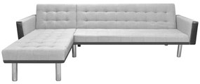 vidaXL Καναπές-Κρεβάτι Γωνιακός Μαύρος/Γκρι 218x155x69 εκ. Υφασμάτινος
