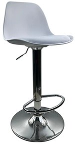 Σκαμπό Bar ArteLibre AMADA Λευκό/Χρώμιο PP/Μέταλλο 41x40x79-89cm