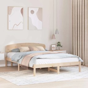 vidaXL Σκελετός Κρεβατιού Καφέ 140 x 200 cm Μασίφ ξύλο πεύκου