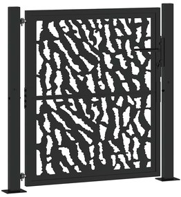 vidaXL Πύλη κήπου Μαύρη 105x106 cm Ατσάλινο ίχνος σχεδιασμού