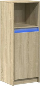 vidaXL Ντουλάπι με Φώτα LED Sonoma Δρυς 38x34x100εκ Επεξεργασμένο Ξύλο