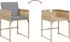 vidaXL Σετ Τραπεζαρίας Κήπου 17 τεμ Μικτό Μπεζ Συνθ. Ρατάν &amp; Μαξιλάρια