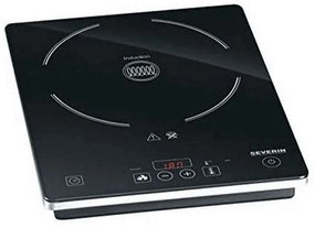 Εστία Επαγωγική Επιτραπέζια 1071COOK 28,1x35x4,2cm 2000W Black Severin Glass