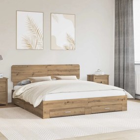 vidaXL Σκελετός Κρεβατιού Artisan Oak 180 x 200 cm Επεξεργασμένο ξύλο