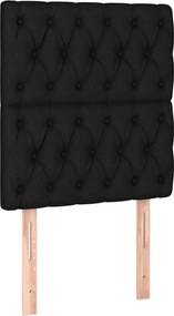 vidaXL Κρεβάτι Boxspring με Στρώμα Μαύρο 80 x 200 εκ. Υφασμάτινο