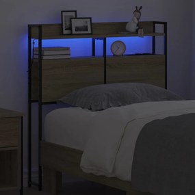 vidaXL Κεφαλάρι με ράφι Sonoma Δρυς 90 cm Επεξεργασμένο ξύλο