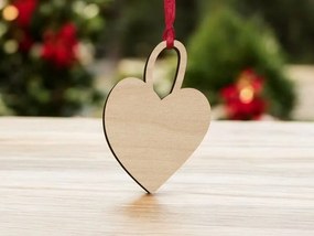 Σετ των 2 Intra απο ξύλο plywood 3mm-4mm πάχος – Κενή καρδιά στολίδι χριστουγεννιάτικου δέντρου 25x30 cm INTRAVECTRY-MY553511