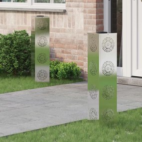 vidaXL Ηλιακό LED Φως Δρόμου 2 pcs Ασημί Ανοξείδωτο ατσάλι