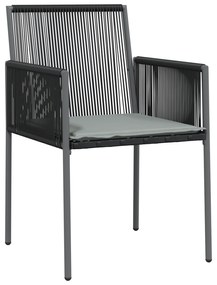 vidaXL Σετ των 4 Μαύρο Πολυ Ρατάν 54x60.5x83.5 εκ Ανθεκτικό