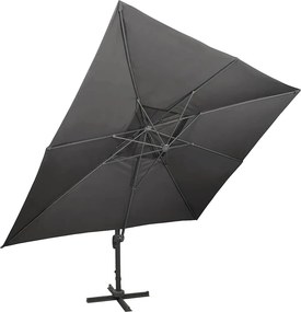 vidaXL Ομπρέλα Κήπου με Διπλή Κορυφή, Ανθρακί 400x300 εκ.