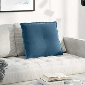 vidaXL Μαξιλάρι Πλάτης Μπλε 60 x 50 cm Υφασμάτινο Κορντουρά