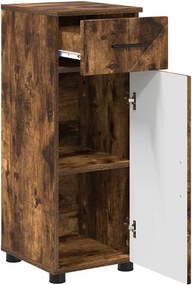 vidaXL Ντουλάπι Μπάνιου Καπνιστό Δρύς 30 x 35 x 80 εκ