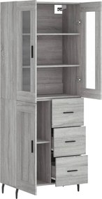 vidaXL Ντουλάπι Γκρι Sonoma 69,5 x 34 x 180 εκ. Επεξεργασμένο Ξύλο