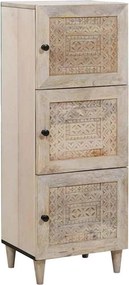 vidaXL Highboard Λευκό 40 x 33 x 110 εκ Μασίφ ξύλο μάνγκο