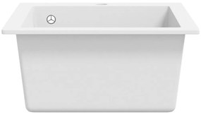 vidaXL Νεροχύτης Ένθετος με Μονή Γούρνα Λευκός Γρανιτένιος