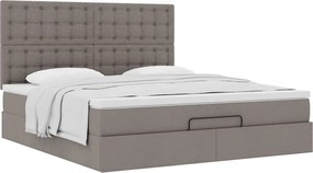 vidaXL Οθωμανικό κρεβάτι με στρώμα Taupe 180x200cm ύφασμα