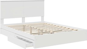 vidaXL Κρεβάτι Αποθήκης Λευκό 150 x 200 cm Επεξεργασμένο ξύλο