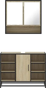 vidaXL Σετ Επίπλων Μπάνιου 2 Τεμαχίων Sonoma Δρυς Επεξεργασμένο Ξύλο