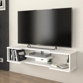 Megapap Έπιπλο Τηλεόρασης Επιτοίχιο Perry Λευκό 120x29,6x25,6εκ.