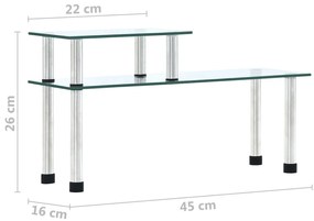 vidaXL Ραφιέρα Κουζίνας Διαφανής 45 x 16 x 26 εκ. από Ψημένο Γυαλί