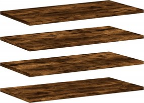 vidaXL Ράφια Τοίχου 4 τεμ. Καπνιστή Δρυς 60x20x1,5 εκ. Επεξεργ. Ξύλο