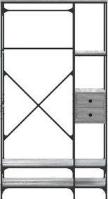 vidaXL Κρεμάστρα Ρούχων με Ράφια Γκρι Sonoma από Επεξεργασμένο Ξύλο