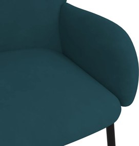 vidaXL Καρέκλες Τραπεζαρίας 2 τεμ. Μπλε Βελούδινες