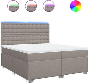 vidaXL Κρεβάτι Boxspring με Στρώμα Taupe 200x200 εκ. Υφασμάτινο