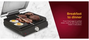 Ηλεκτρική ψησταριά Ninja GR101EU, 1450W, 28x37 cm, Γρήγορη θέρμανση, 60-260C, 2 πλάκες, Μαύρο