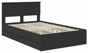 vidaXL Σκελετός Κρεβατιού Μαύρο 120 x 200 cm Μηχανήματος Ξύλο