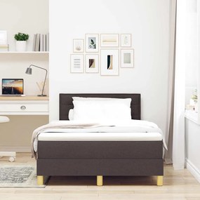 vidaXL Κρεβάτι box spring με στρώμα Σκούρο Καφέ 120 x 200 cm ύφασμα