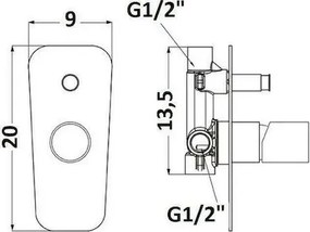 Orabella Gamma 10166 Chrome  - Μικτης εντοιχισμού 2 εξοδων