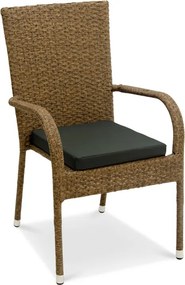 Σετ τραπεζαρίας "VANELLA" 5τμχ από wicker σε καφέ χρώμα 150x90x77