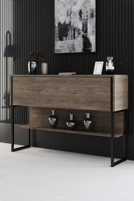 Συρταριέρα Μαύρο / Καρυδί FOAFLO 120x30x80