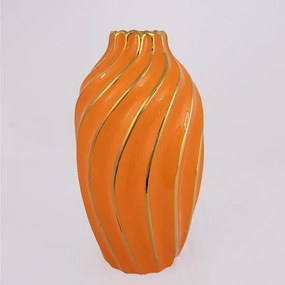 Βάζο Κεραμικό 752-20184 17x17x30.5cm Orange-Gold Estheti Home κεραμικο