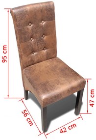 Καρέκλες Τραπεζαρίας 2 τεμ. Καφέ από Συνθετικό Δέρμα - Καφέ