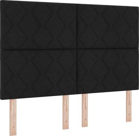 vidaXL Κεφαλάρι με κεφαλάρι Μαύρο 160 cm Τεχνητό Δέρμα