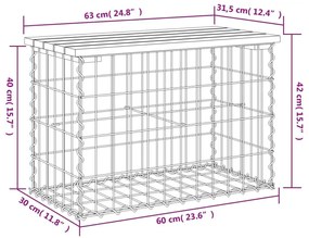 Πάγκος Κήπου Συρματοκιβώτιο 63x31,5x42 εκ. Μασίφ Ψευδοτσούγκα - Καφέ