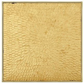 GOLD PEONIA ΠΙΝΑΚΑΣ ΚΑΜΒΑΣ ΧΡΥΣΟ ΞΥΛΟ 100x100xH4,5cm - 020662