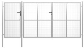 vidaXL Πόρτα Περίφραξης Κήπου Ασημί 400 x 150 εκ. Ατσάλινη