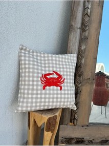 Stewehome Μαξιλαροθήκη με κέντημα καβούρι 45x45 cm