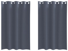 vidaXL Κουρτίνες με κουρτίνες 2 pcs Ανθρακί 175 x 140 εκ. Πολυεστέρας
