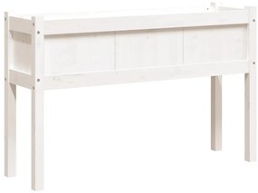 vidaXL Ζαρντινιέρα με Πόδια Λευκή 110x31x70 εκ. από Μασίφ Ξύλο Πεύκου
