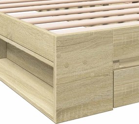 vidaXL Σκελετός κρεβατιού με αποθήκευση Sonoma Δρυς 80 x 200 cm