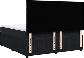vidaXL Κρεβάτι Boxspring με Στρώμα Μαύρο 180x200 εκ. Βελούδινο